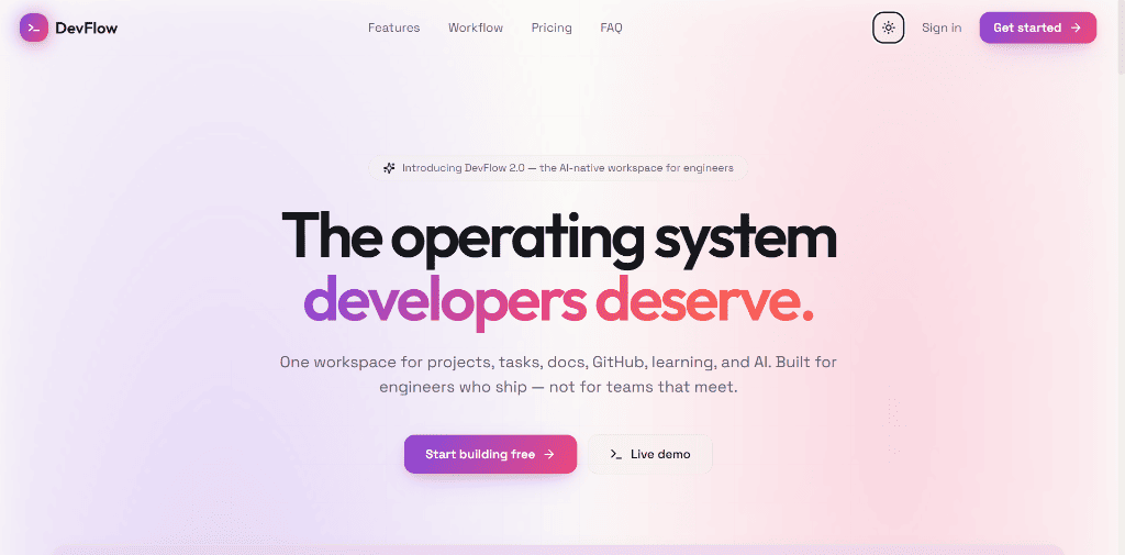 DevFlow Workspace by Mujtaba Zadaii